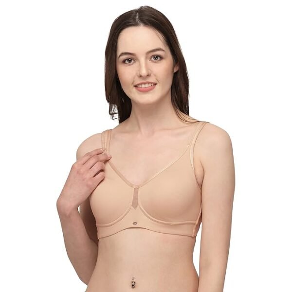 SOIE Women's Solid Full Coverage Minimiser Non-Padded Non-Wired Bra V