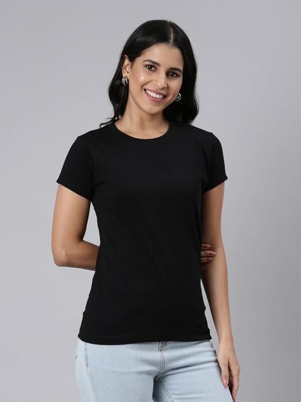 SPARK Women Round Neck Tshirt |Cotton Half Sleeve Regular Fit Solid T-Shirts - Image 7